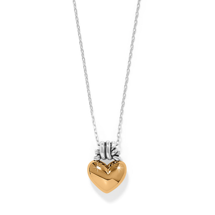 Brighton | Interlok Love Knot Heart Necklace in Gold and Silver Tone