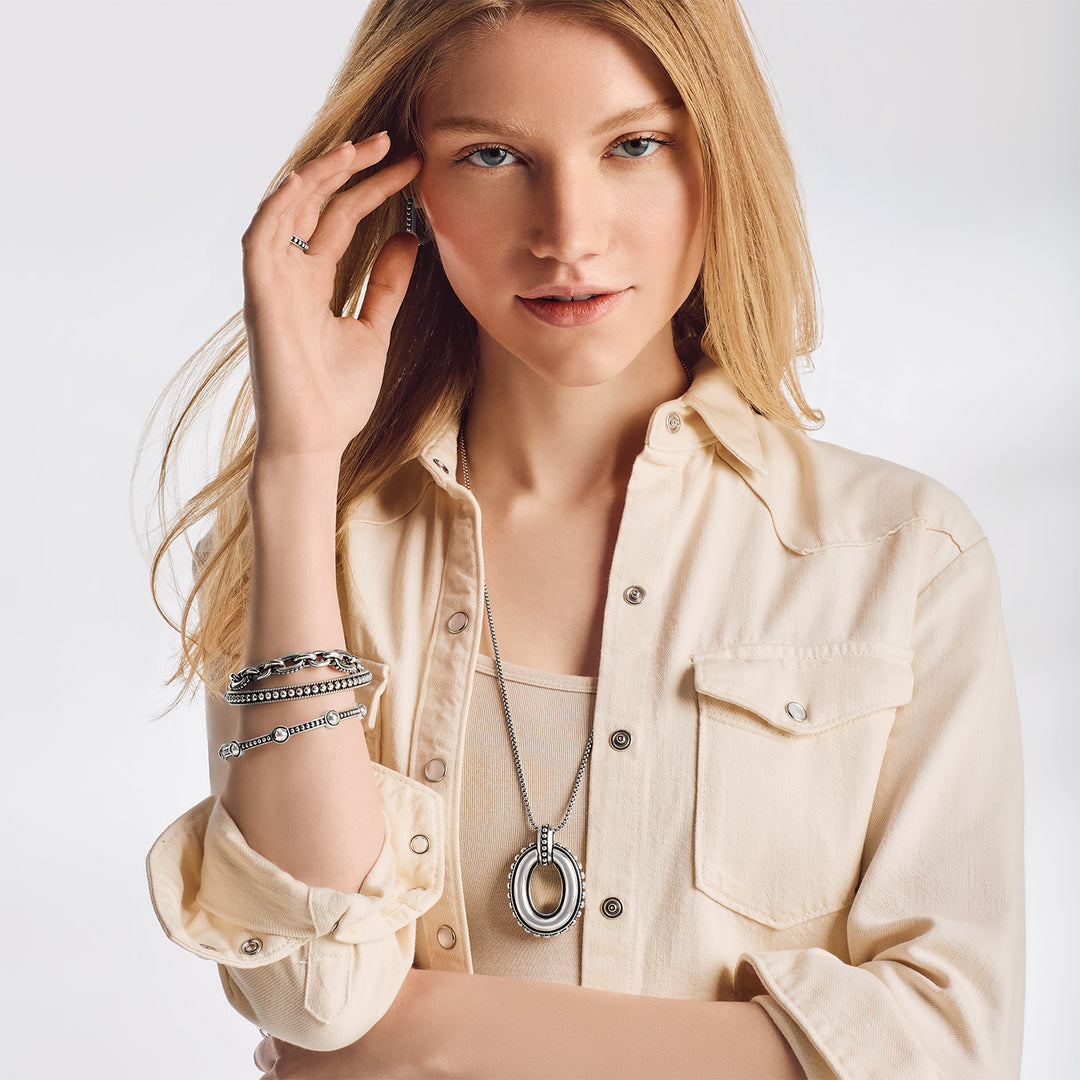 Brighton | Pretty Tough Link Pendant Necklace in Silver Tone
