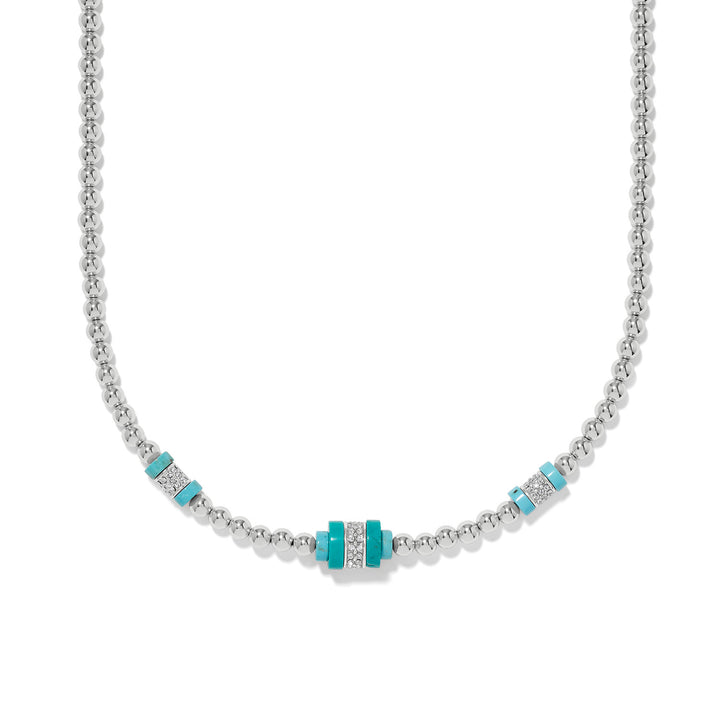 Brighton | Meridian Petite Station Turquoise Necklace in Silver