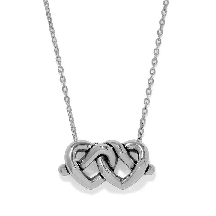 Brighton | Interlok Linked Hearts Necklace in Silver