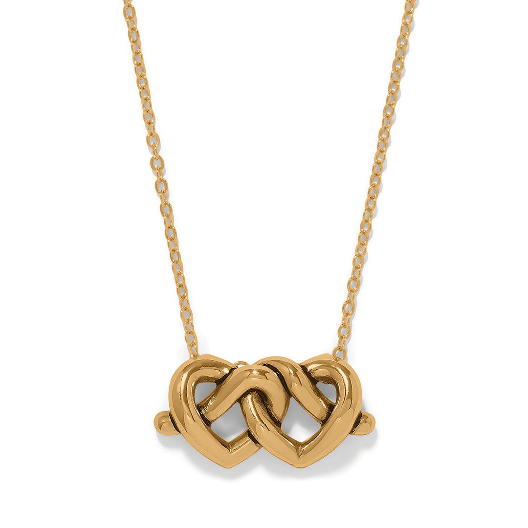Brighton | Interlok Linked Hearts Necklace in Gold