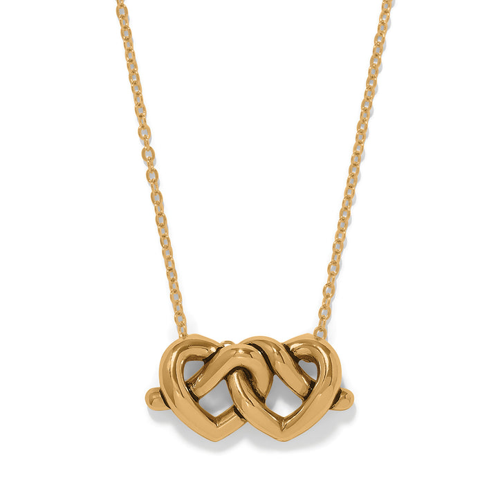Brighton | Interlok Linked Hearts Necklace in Gold