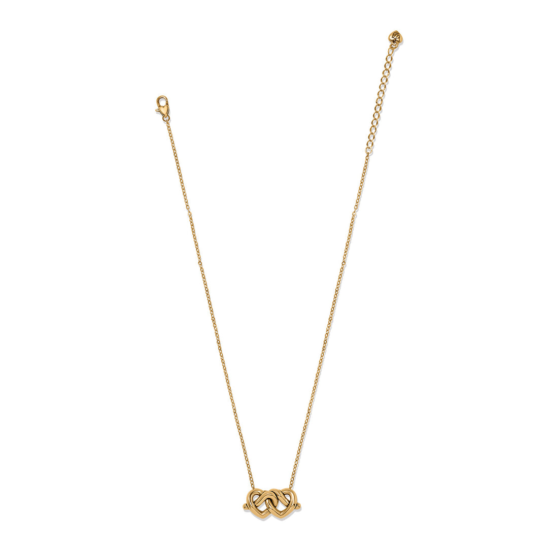 Brighton | Interlok Linked Hearts Necklace in Gold