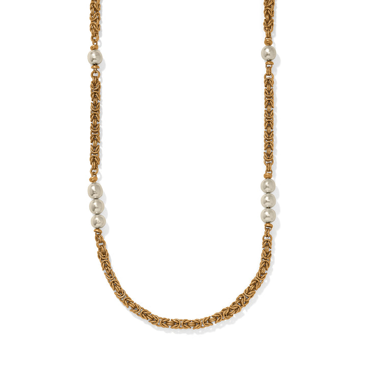 Brighton | Trust Your Journey Pearl Chain Long Necklace in Gold