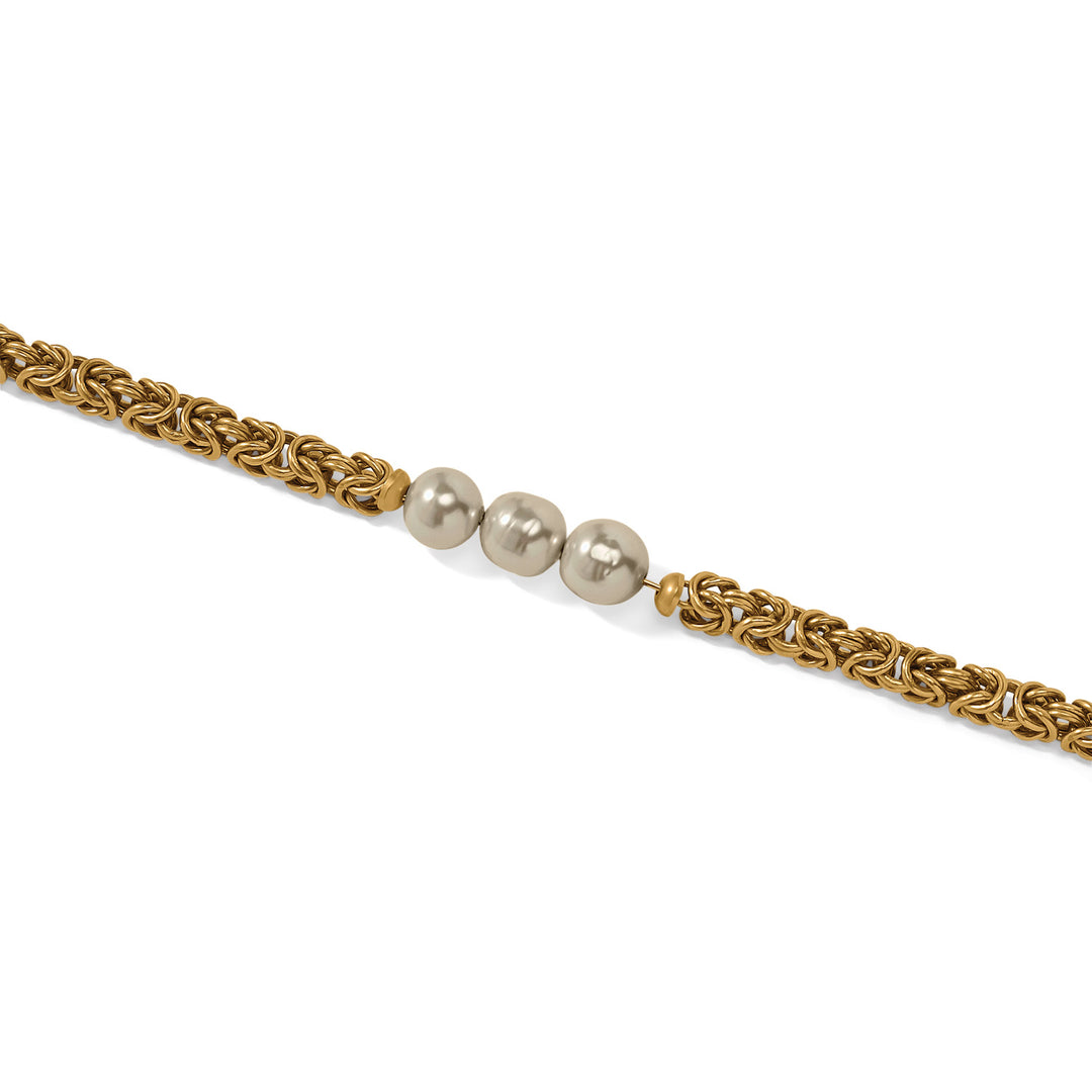 Brighton | Trust Your Journey Pearl Chain Long Necklace in Gold