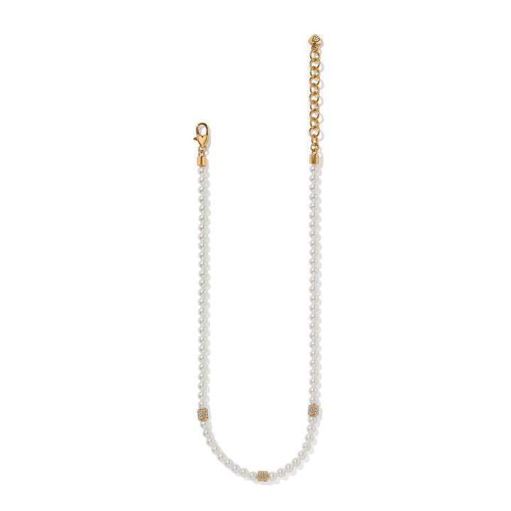 Brighton | Meridian Petite Pearl Station Necklace in Gold and Pearl