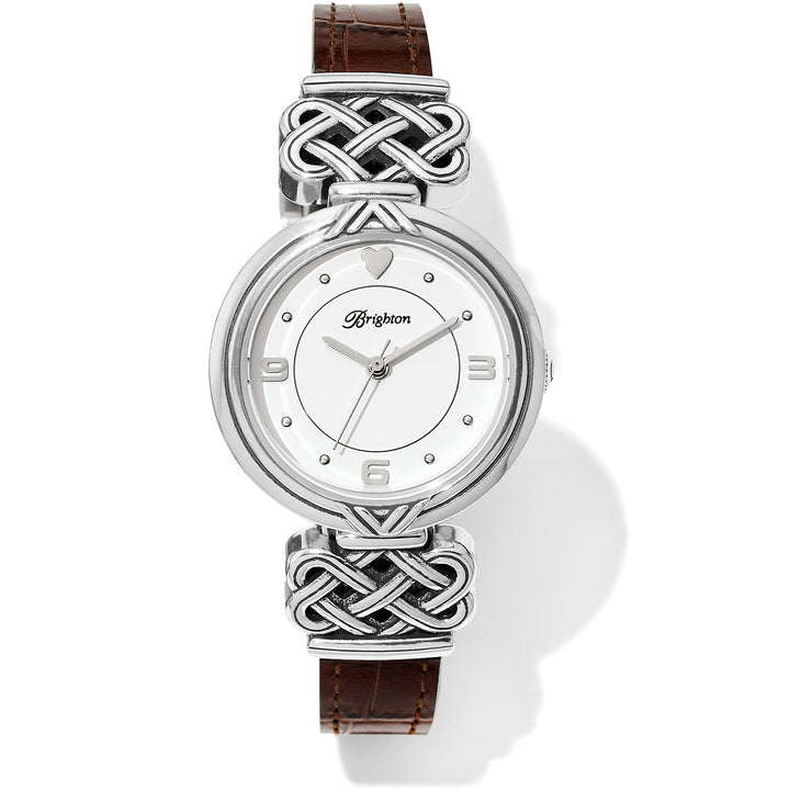 Brighton | Galway Reversible Two Tone Leather Watch in Black and Brown