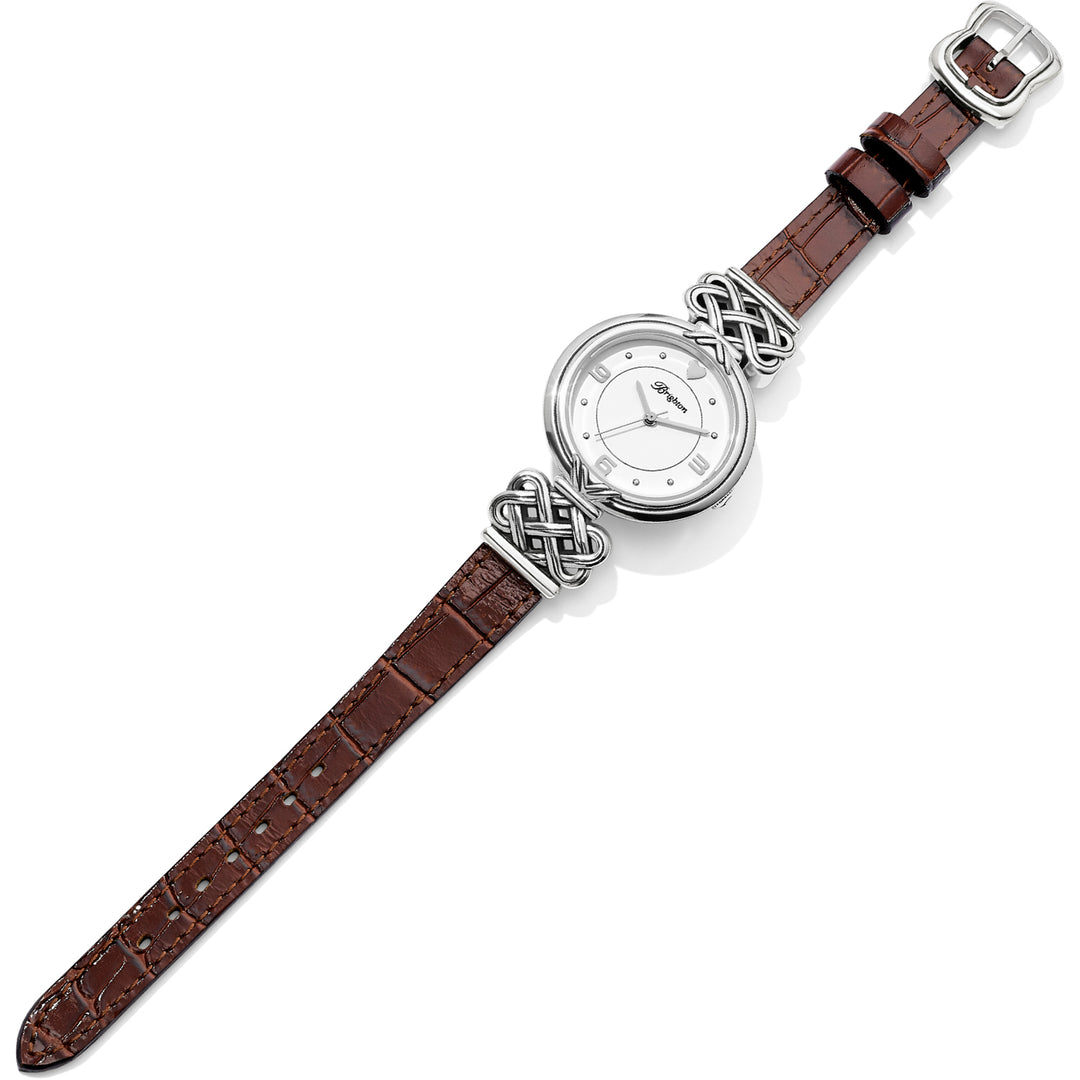 Brighton | Galway Reversible Two Tone Leather Watch in Black and Brown