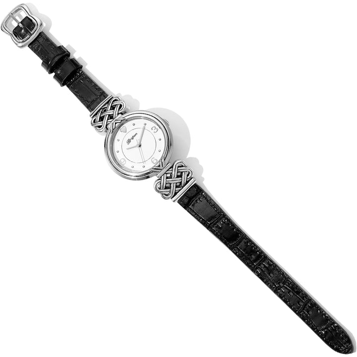 Brighton | Galway Reversible Two Tone Leather Watch in Black and Brown