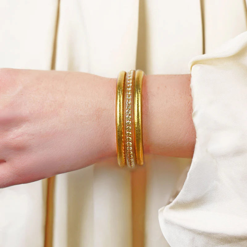 BuDhaGirl | Set of Three | The Queen Stack All Weather Bangles in Gold