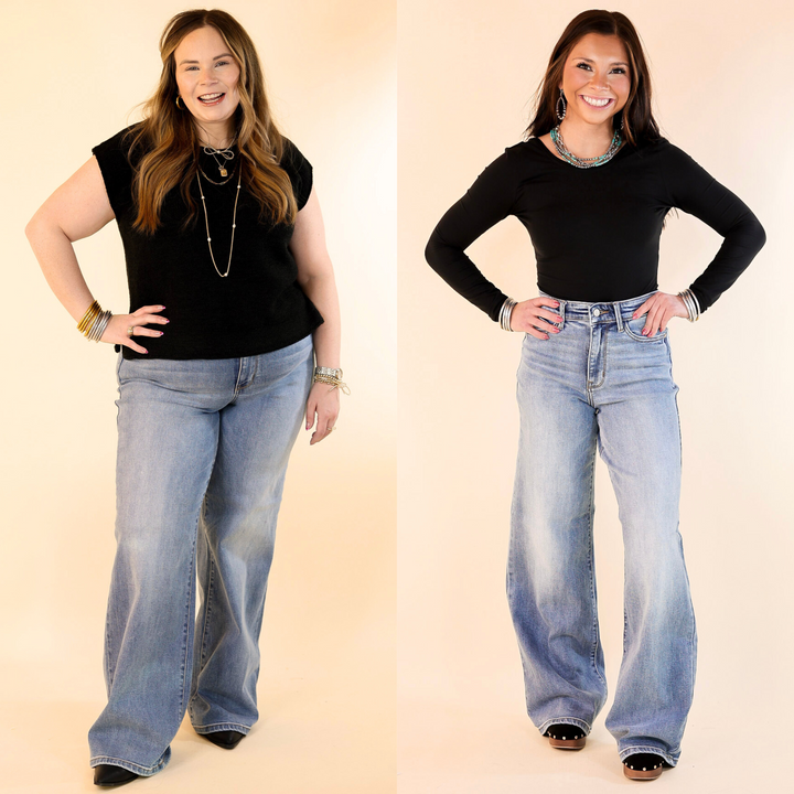 Judy Blue | Can't Go Wrong Retro Wide Leg Jean in Vintage Medium Wash