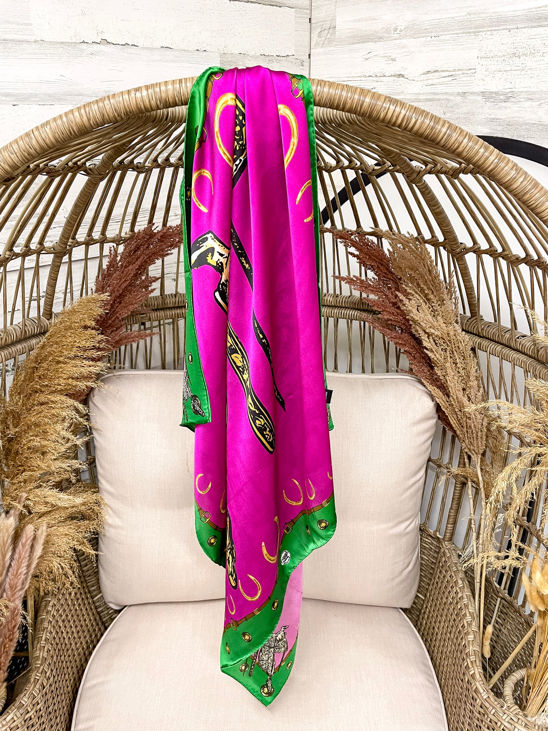 Fringe Scarves | Saddle Up Wild Rag in Pink and Green