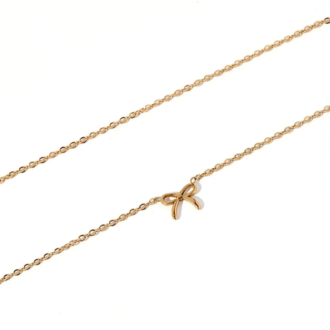 Linny Co | Sadie Bow Necklace in Gold