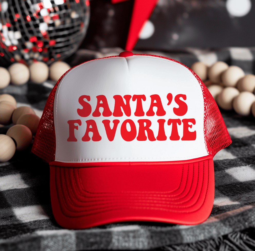 Made to Order | Santa's Favorite Trucker Hat in White and Red