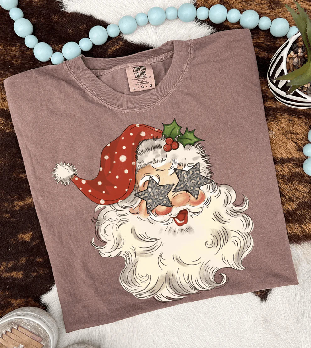 Online Exclusive | Santa's Star Eyes Graphic on Tee & Sweatshirt Options