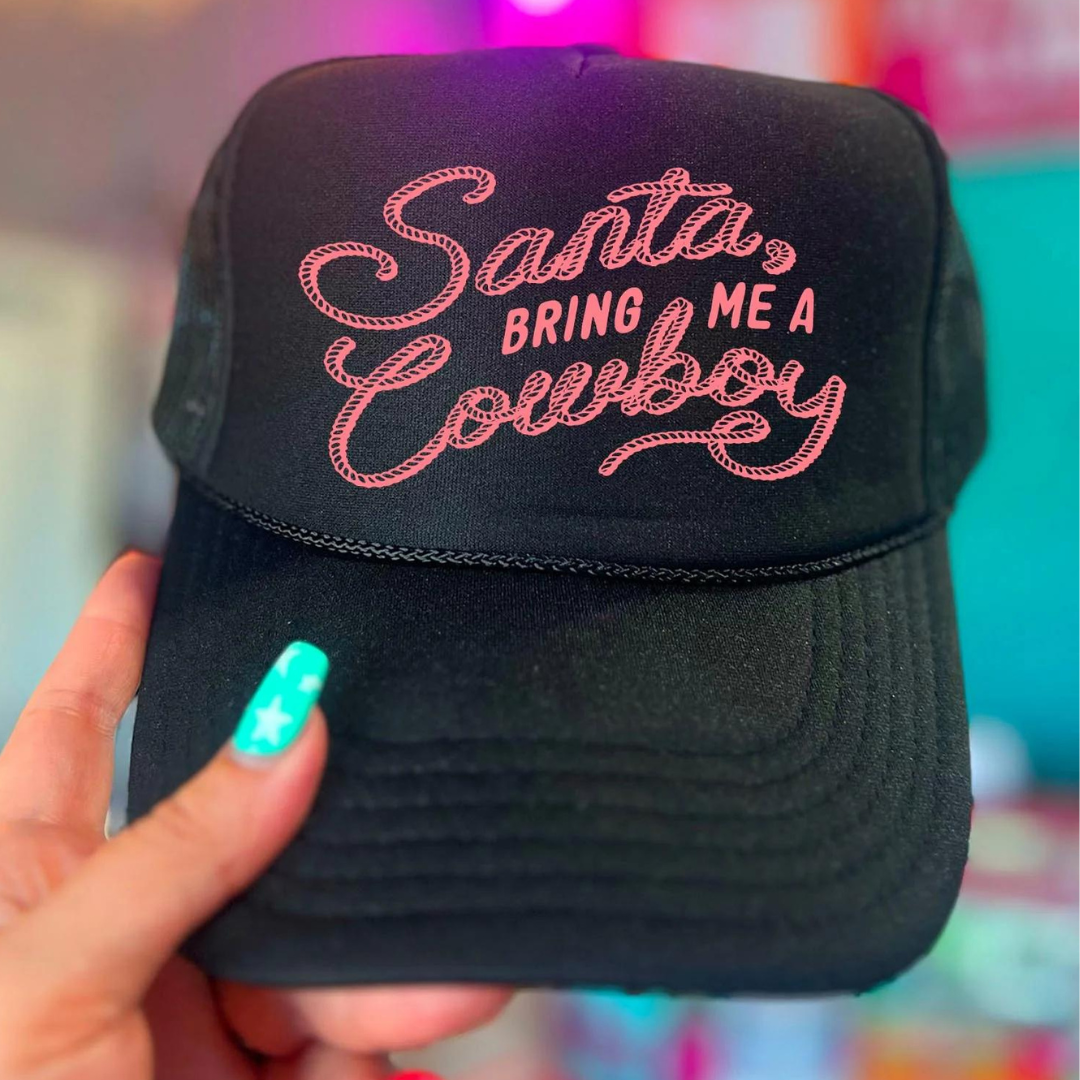 Online Exclusive | Santa, Bring me a Cowboy Trucker Cap in Black