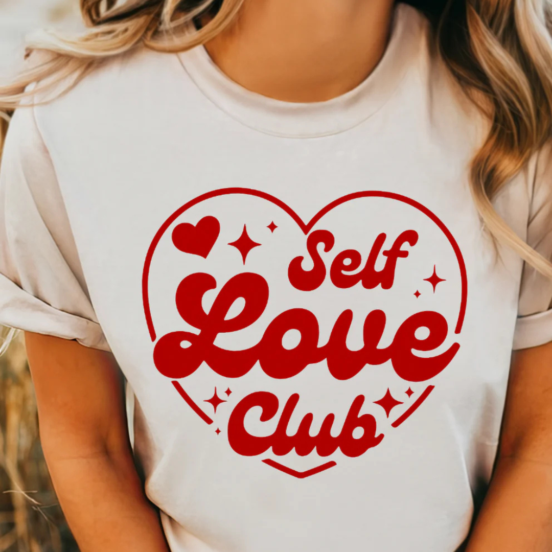 Online Exclusive | Self Love Club Red Heart Graphic Tee in Cream