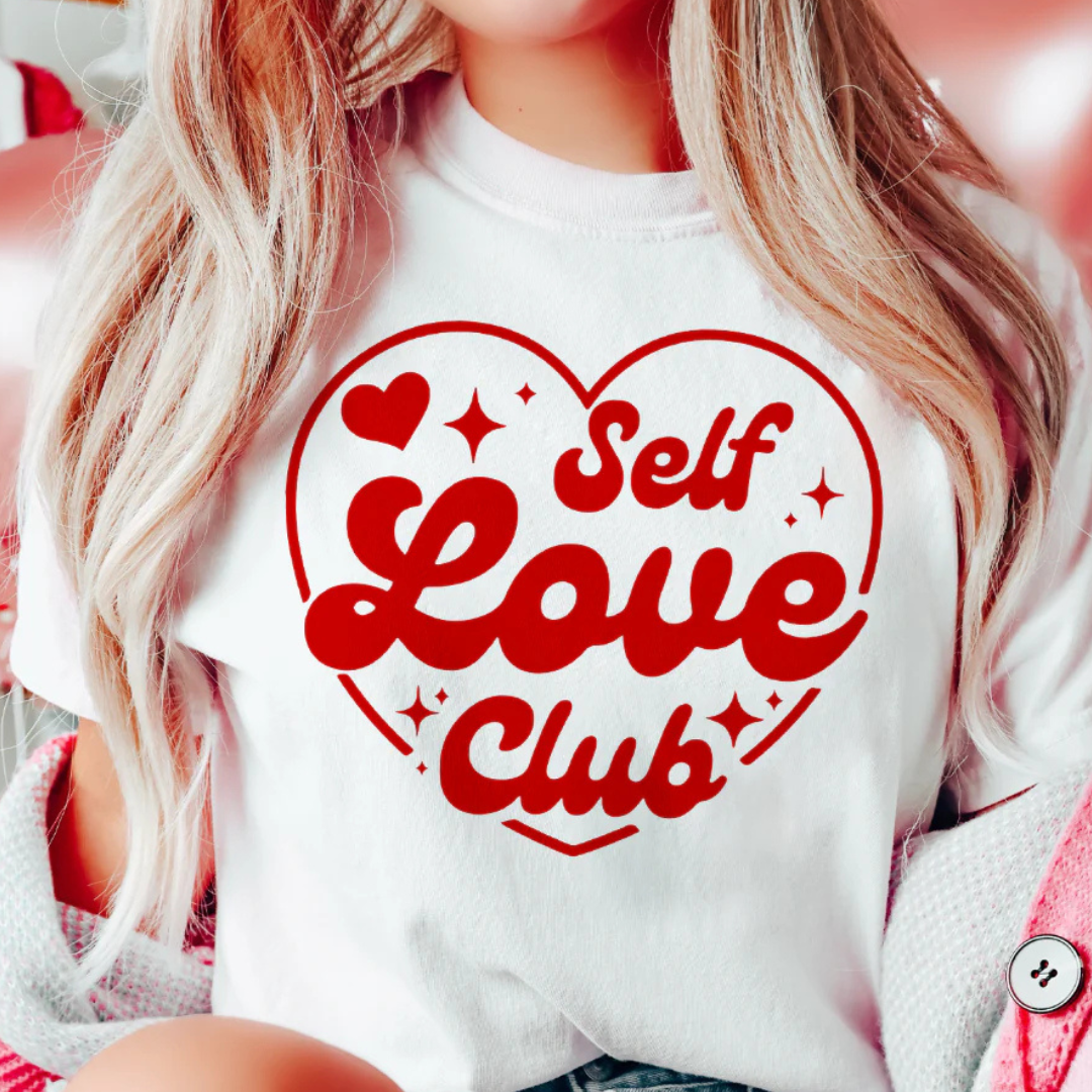 Online Exclusive | Self Love Club Red Heart Graphic Tee in White