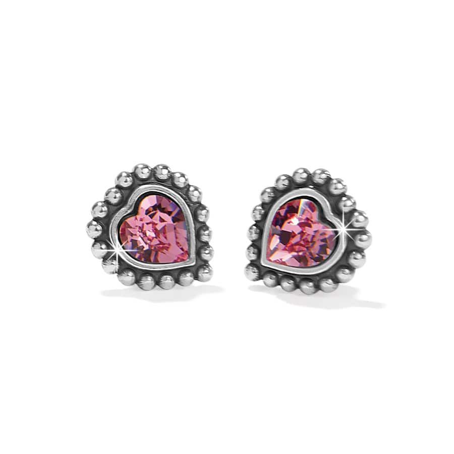 Brighton | Shimmer Heart Mini Post Earrings in Pink Crystal