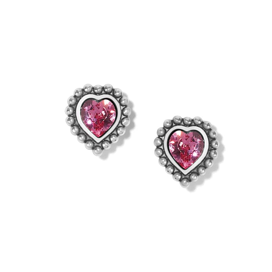 Brighton | Shimmer Heart Mini Post Earrings in Pink Crystal