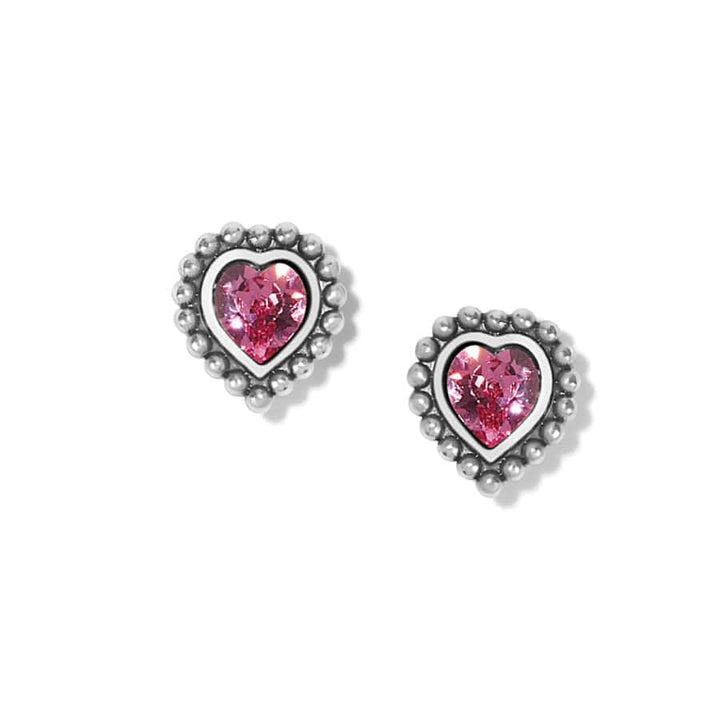 Brighton | Shimmer Heart Mini Post Earrings in Pink Crystal