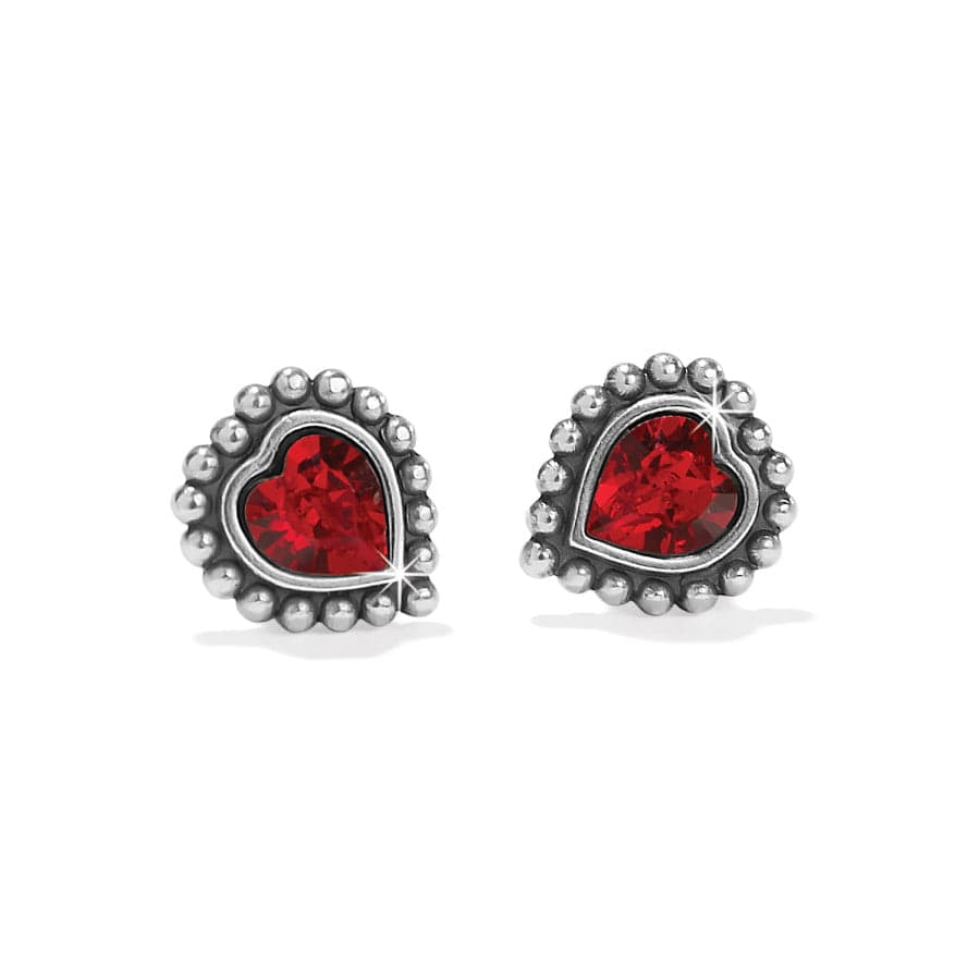 Brighton | Shimmer Heart Mini Post Earrings in Red Crystal