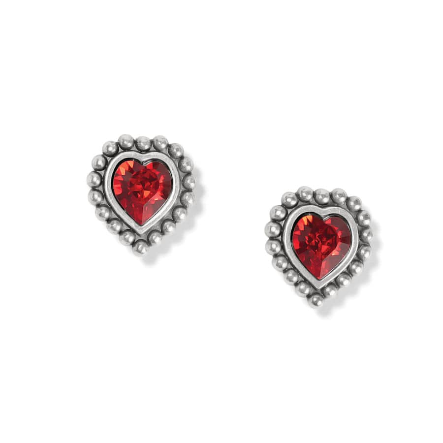 Brighton | Shimmer Heart Mini Post Earrings in Red Crystal