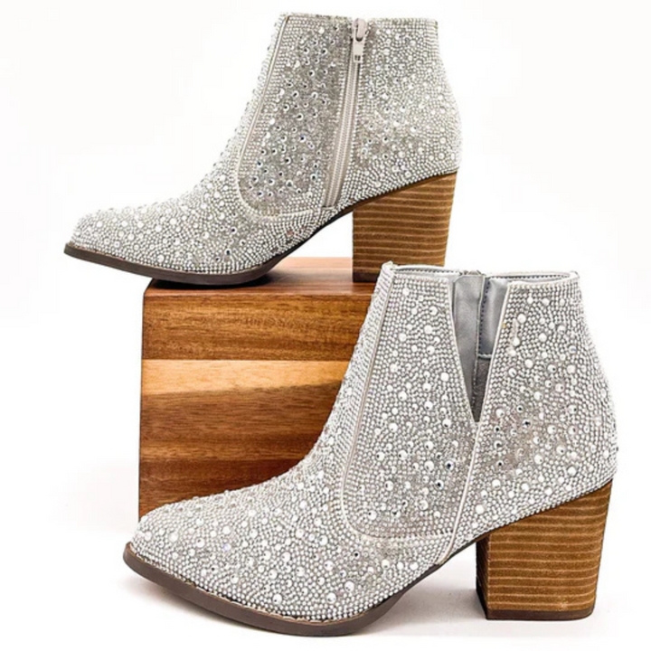 Online Exclusive | Shine Star Rhinestone Bootie in Silver