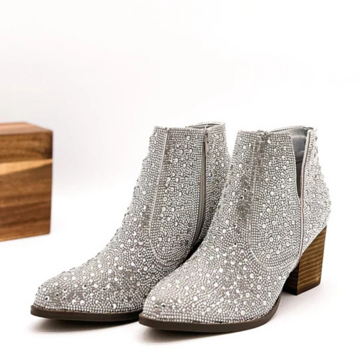 Online Exclusive | Shine Star Rhinestone Bootie in Silver