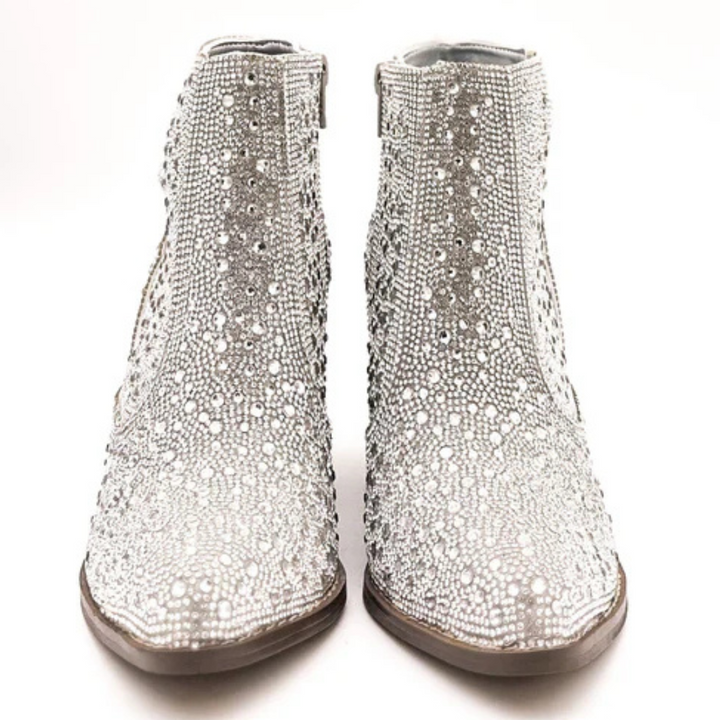 Online Exclusive | Shine Star Rhinestone Bootie in Silver