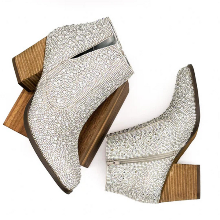 Online Exclusive | Shine Star Rhinestone Bootie in Silver