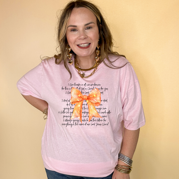 Online Exclusive | Thankful Reminders and Orange Autumn Bow Graphic Tee in Multiple Color Options