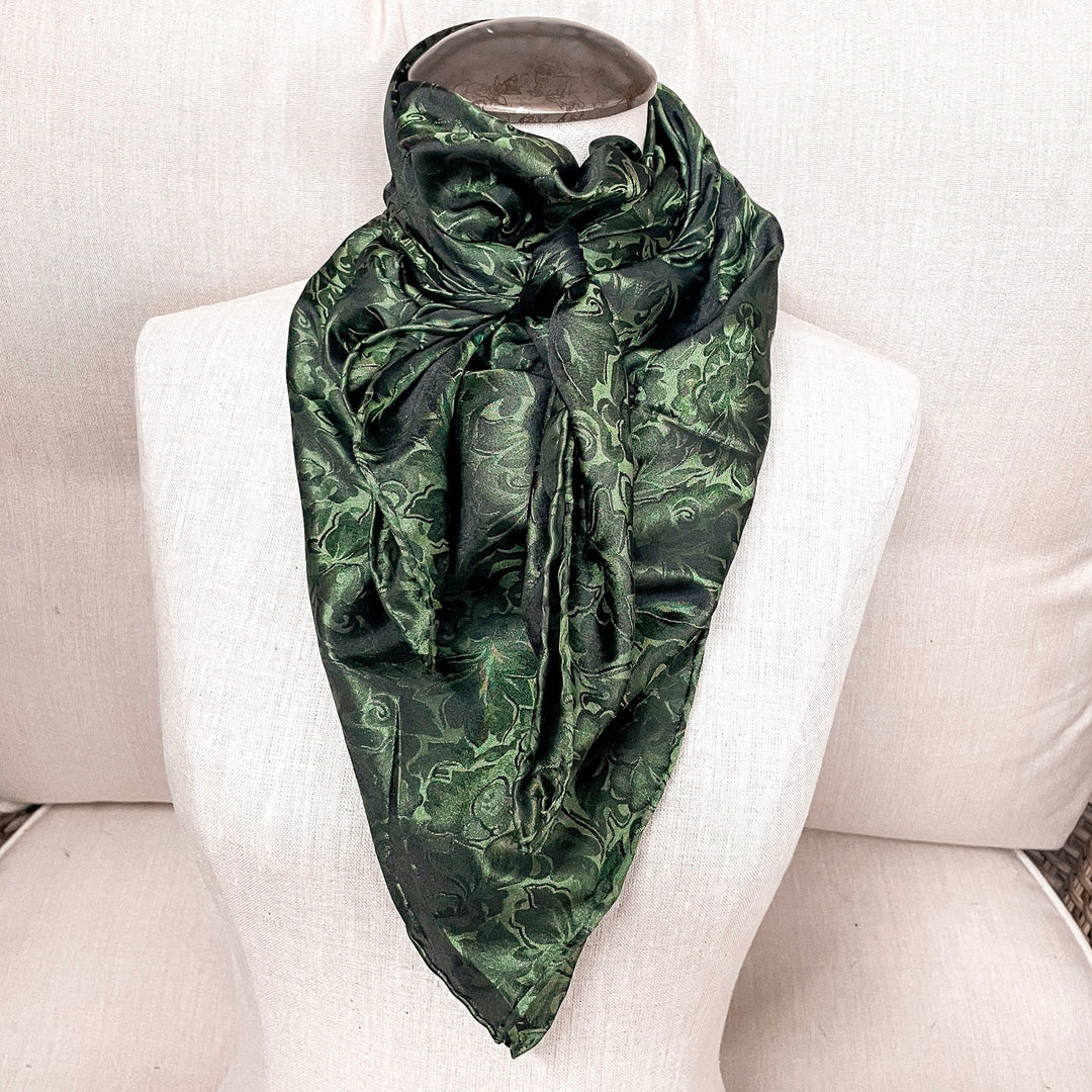 Baroque Silk Wild Rag in Fern Green