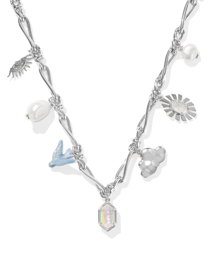 Kendra Scott | Melody Charm Necklace Silver in Neutral Mix