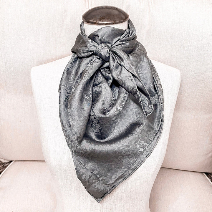 Wyoming Traders | Jacquard Silk Wild Rag in Silver