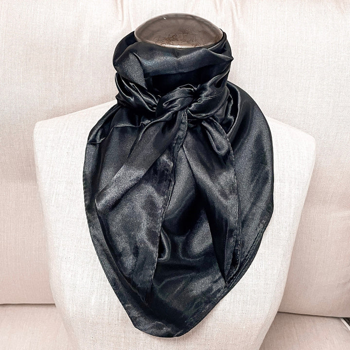 Online Exclusive | Solid Colored Poly Scarf in Black