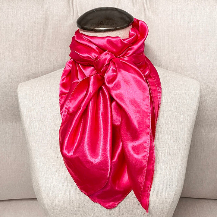 Online Exclusive | Solid Colored Poly Scarf in Hot Pink