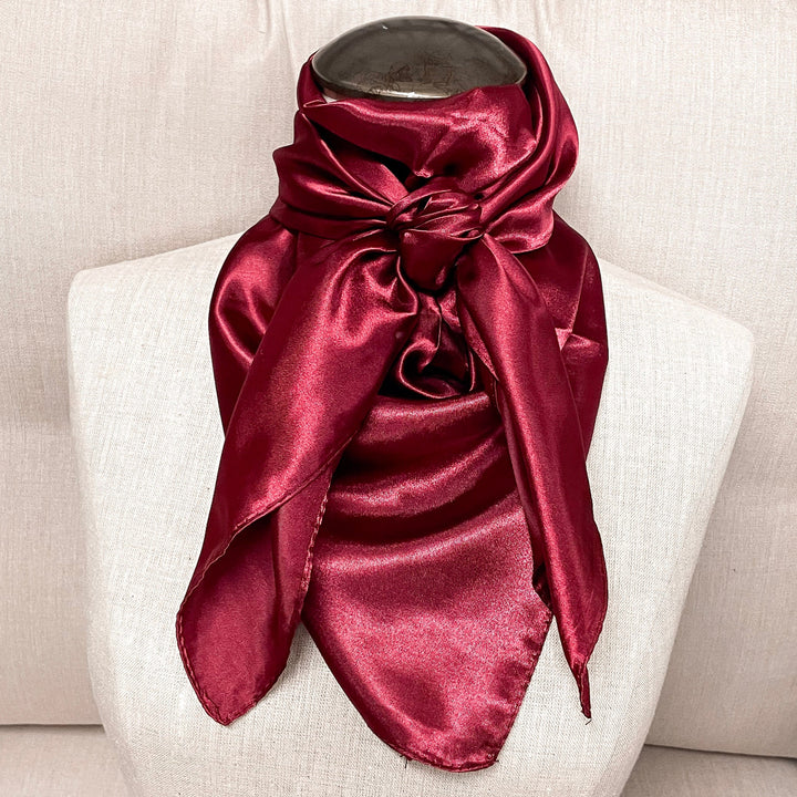 Online Exclusive | Solid Colored Poly Scarf in Bula Burgundy