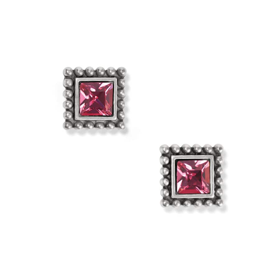 Brighton | Sparkle Square Mini Post Earrings in Pink Crystal