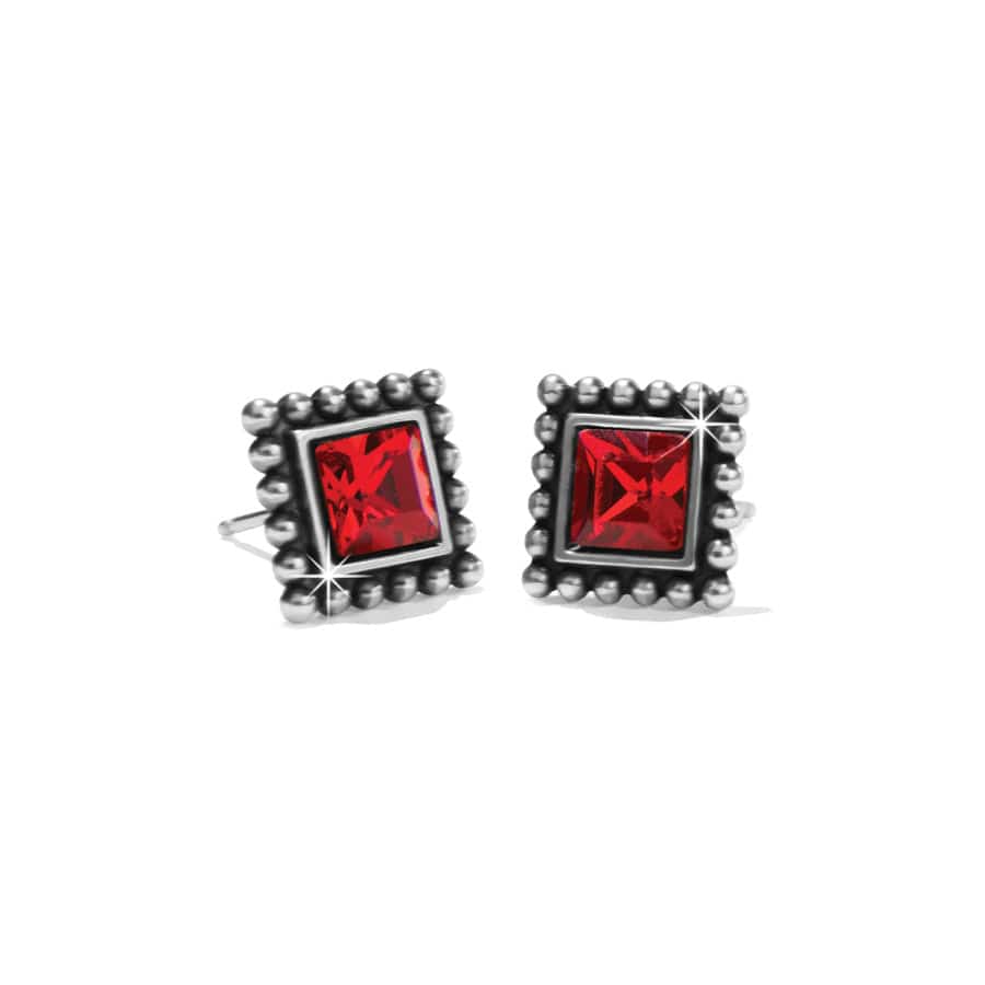 Brighton | Sparkle Square Mini Post Earrings in Red Crystal