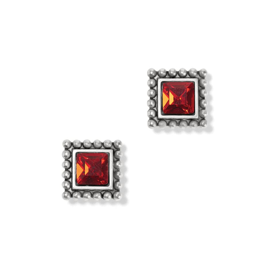 Brighton | Sparkle Square Mini Post Earrings in Red Crystal