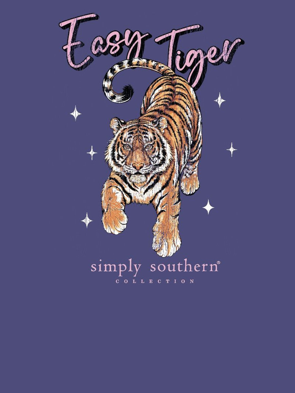 Simply Southern | Easy Tiger Graphic T-Shirt in Washed Navy Blue