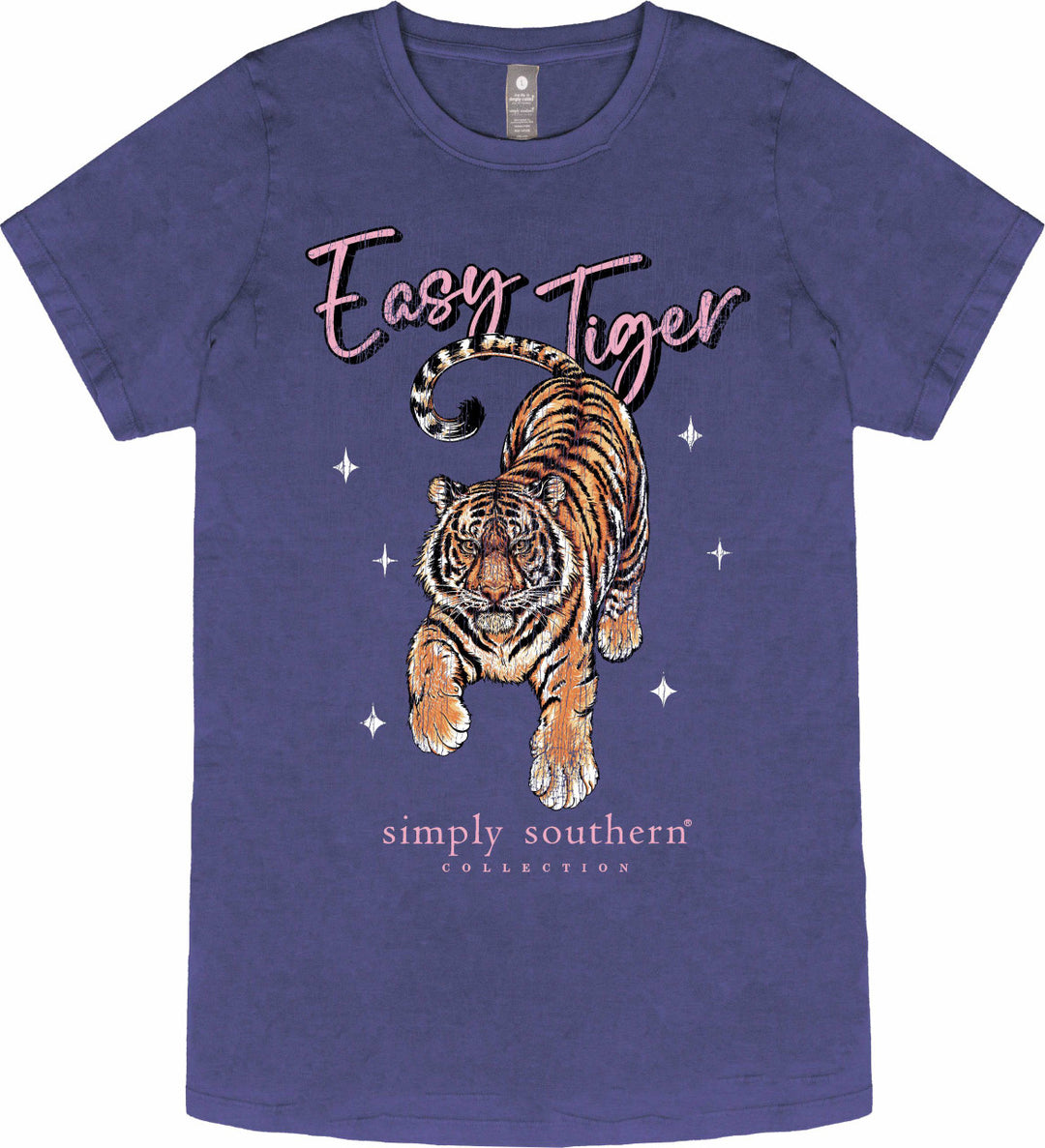 Simply Southern | Easy Tiger Graphic T-Shirt in Washed Navy Blue