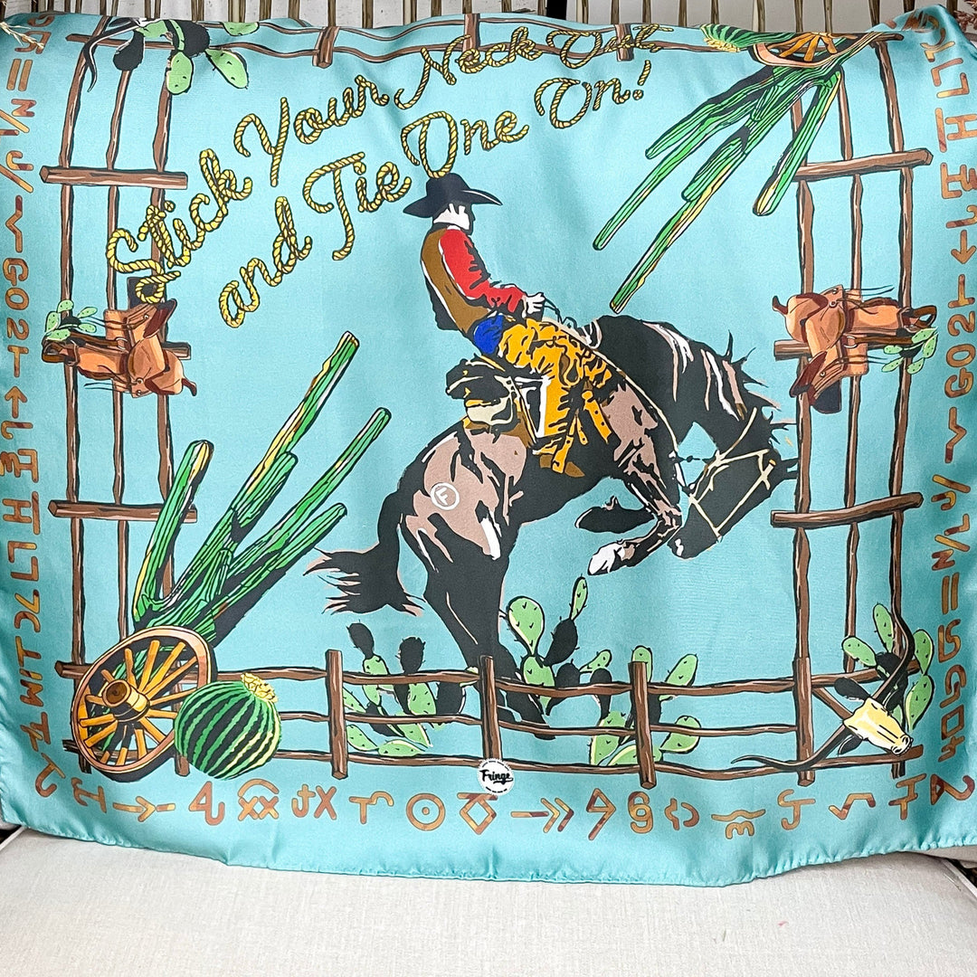 Fringe Scarves | Stick Your Neck Out and Tie One On Shorty Wild Rag in Aqua