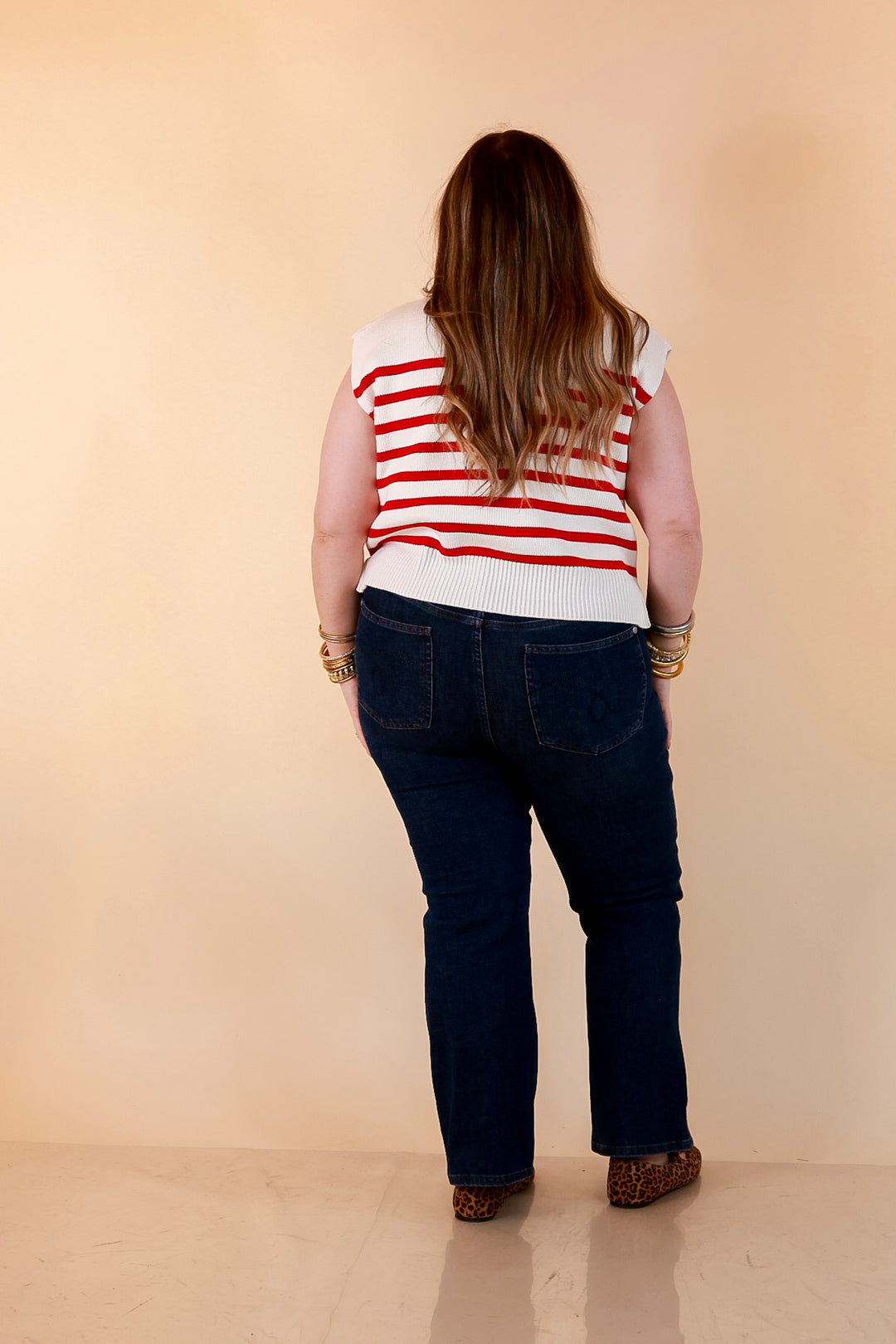 Stripe Things Up Drop Shoulder Knit Sweater in White with Hot Pink Stripes