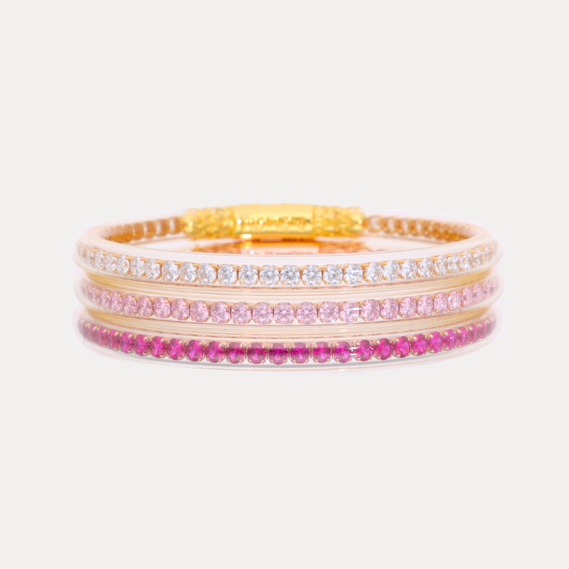 BuDhaGirl | Set of Three | Three Queens All Weather Bangles in Sweet Sparkle Stack