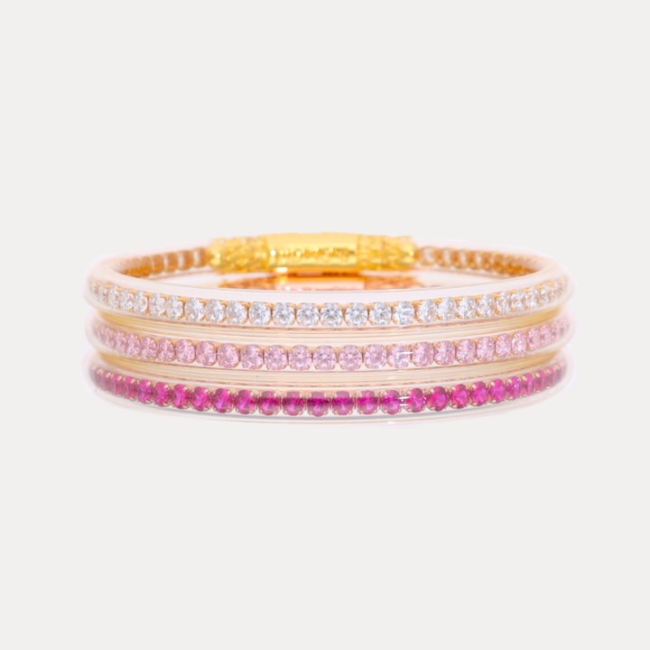BuDhaGirl | Set of Three | Three Queens All Weather Bangles in Sweet Sparkle Stack