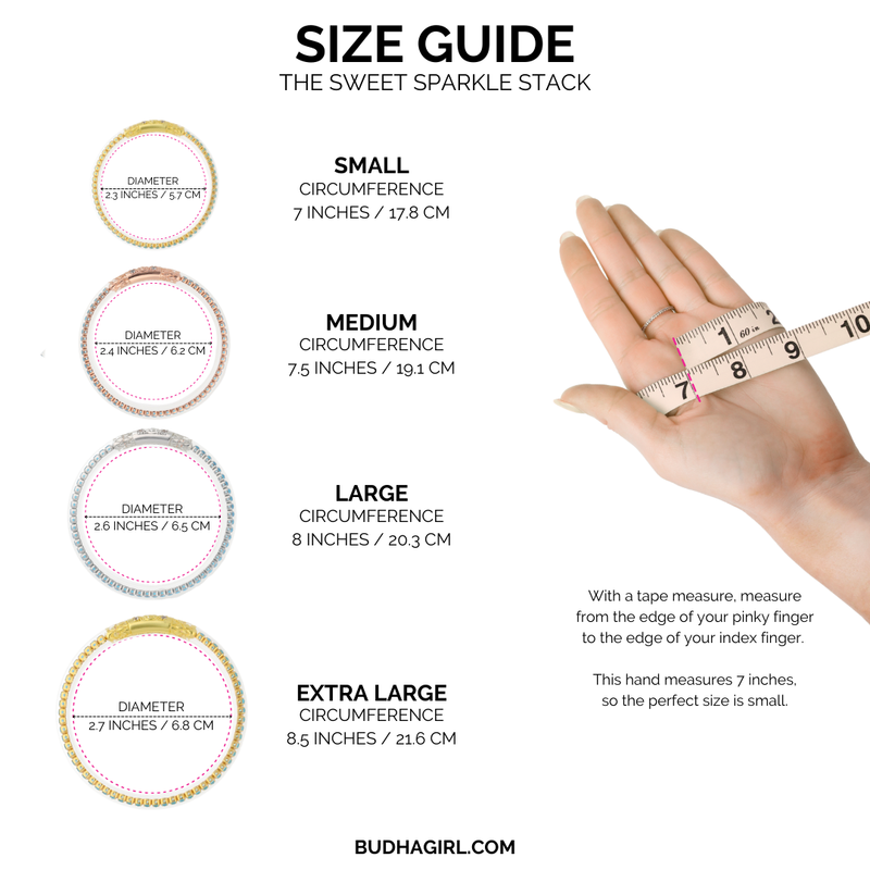 BuDhaGirl | Set of Three | Three Queens All Weather Bangles in Sweet Sparkle Stack