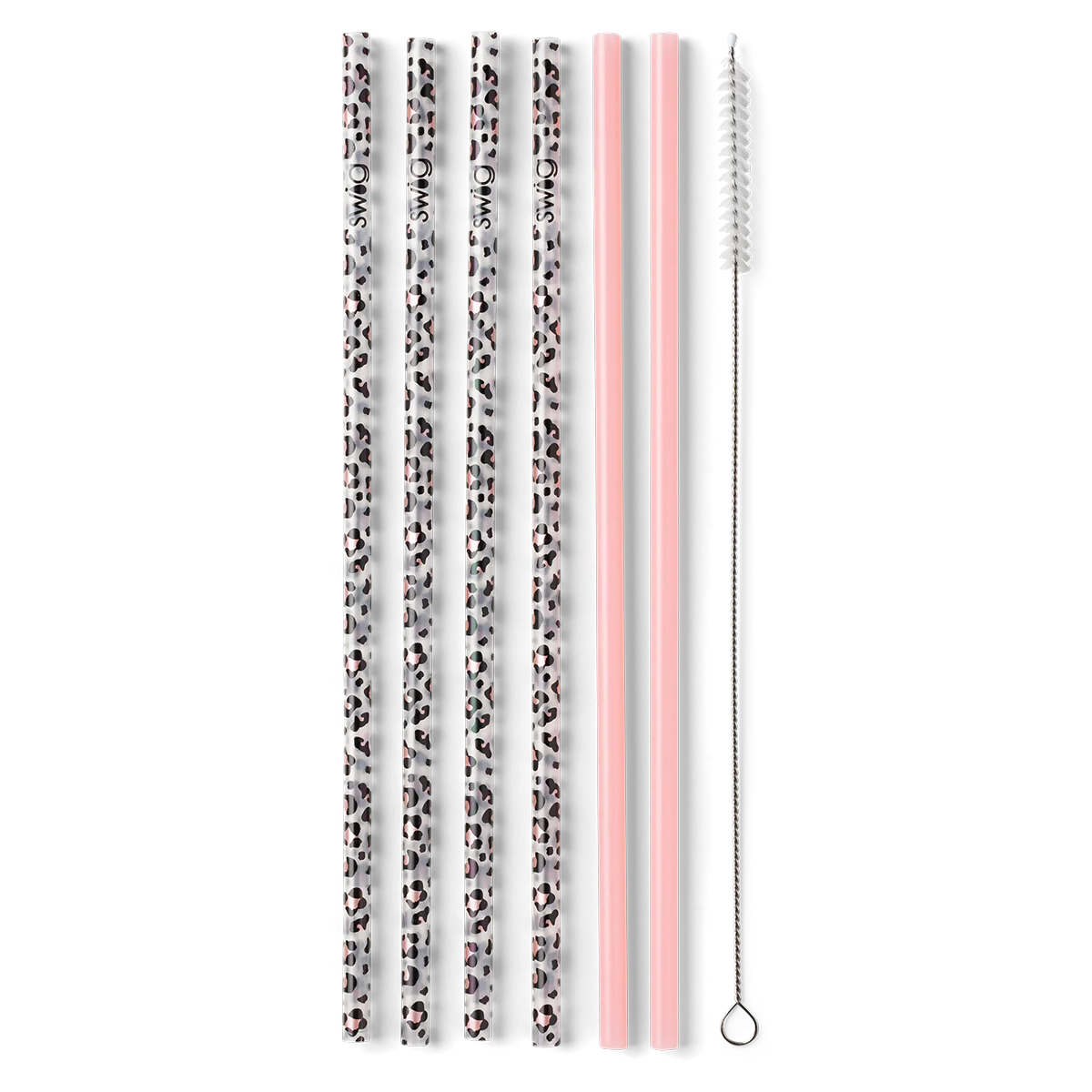 Swig | Luxy Leopard + Blush  Reusable Straw Set - Giddy Up Glamour Boutique