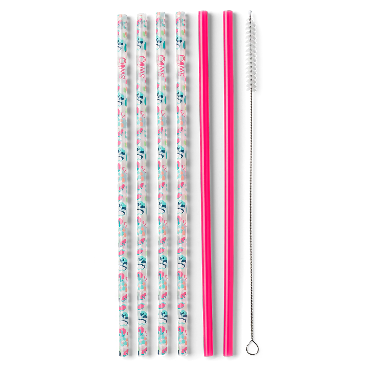 Swig | Party Animal + Hot Pink  Reusable Straw Set - Giddy Up Glamour Boutique